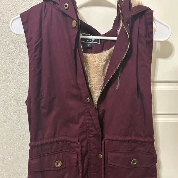 Soft Faux Lined Anorak Utility Hooded Jacket Vest - Picture 4 of 6